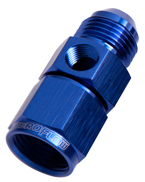 Straight Female to Male with 1/8" Port -8AN   Blue Finish