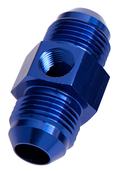 Straight Male to Male with 1/8" Port -10AN   Blue Finish