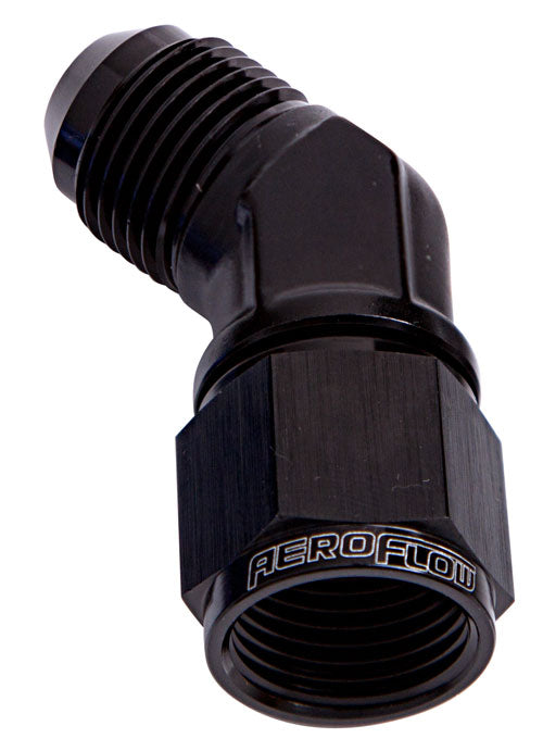 45° Female/Male Flare Swivel -6AN    Black Finish