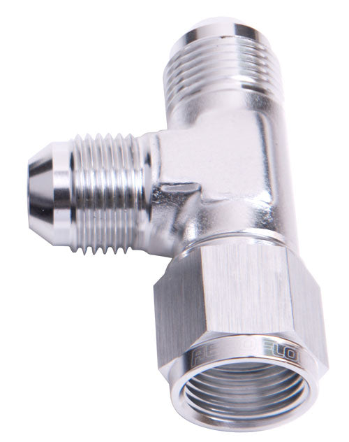 AN Tee Female Swivel On Run -10AN   Silver Finish