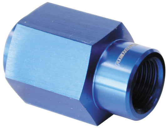 Fuel Pressure Gauge Adapter  GM LS Series Engines, -4AN female to 1/8" NPT, Blue finish
