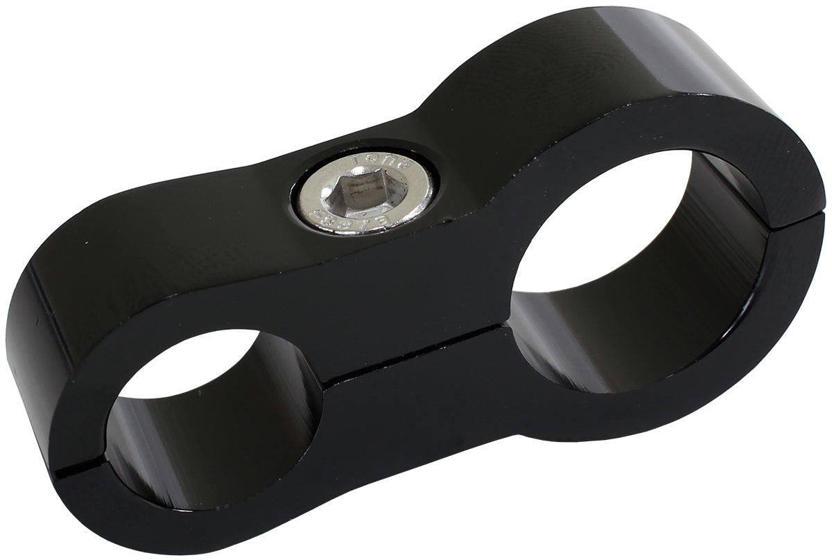 Stepped Billet Dual Hose Separator - Black Finish  Suits -6 and -10 Braid Hose or -8 and -12 Teflon Hose