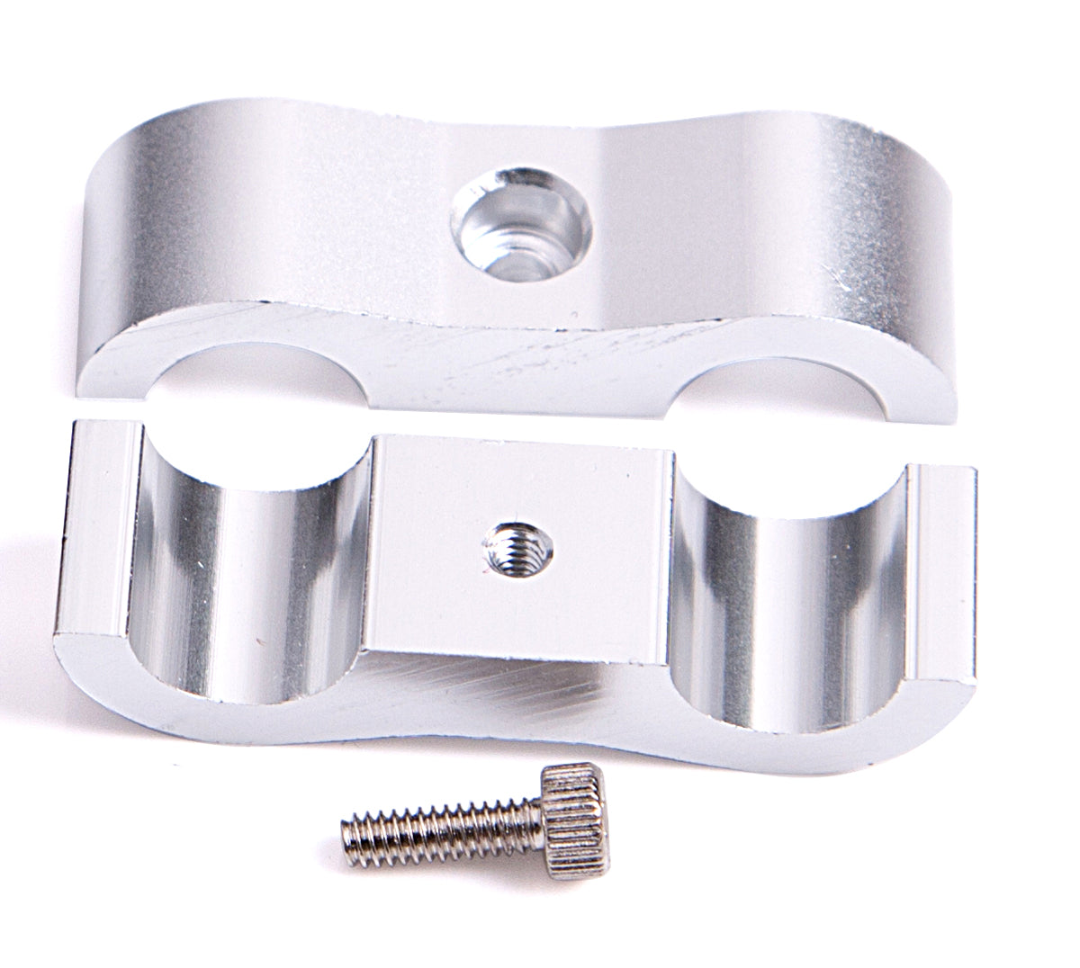 Billet Aluminium Dual Hose Separators     1-5/16" I.D., Silver Finish