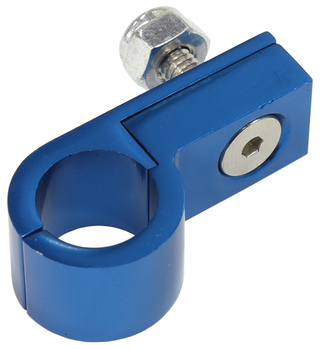 Billet Aluminium P-Clamp 9/16" (14.2mm)   Suit -6 Braid & -8 PTFE Hose, Blue Finish