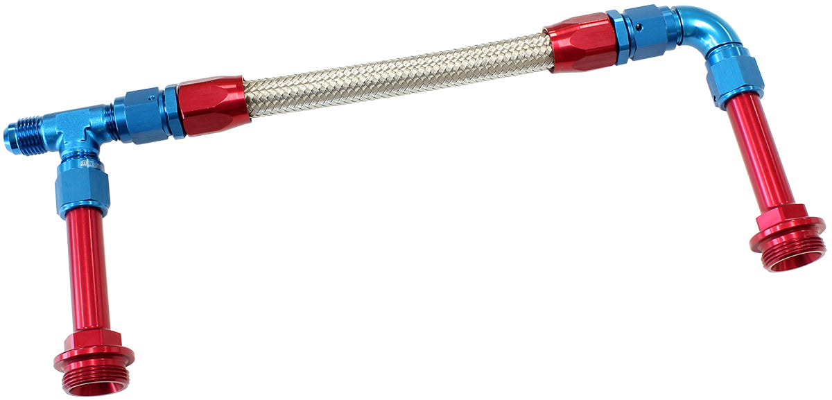 Carburettor Inlet Rail Kit -6AN   Blue Finish. Suits Holley Dual Fuel Line With Dual Metering Blocks