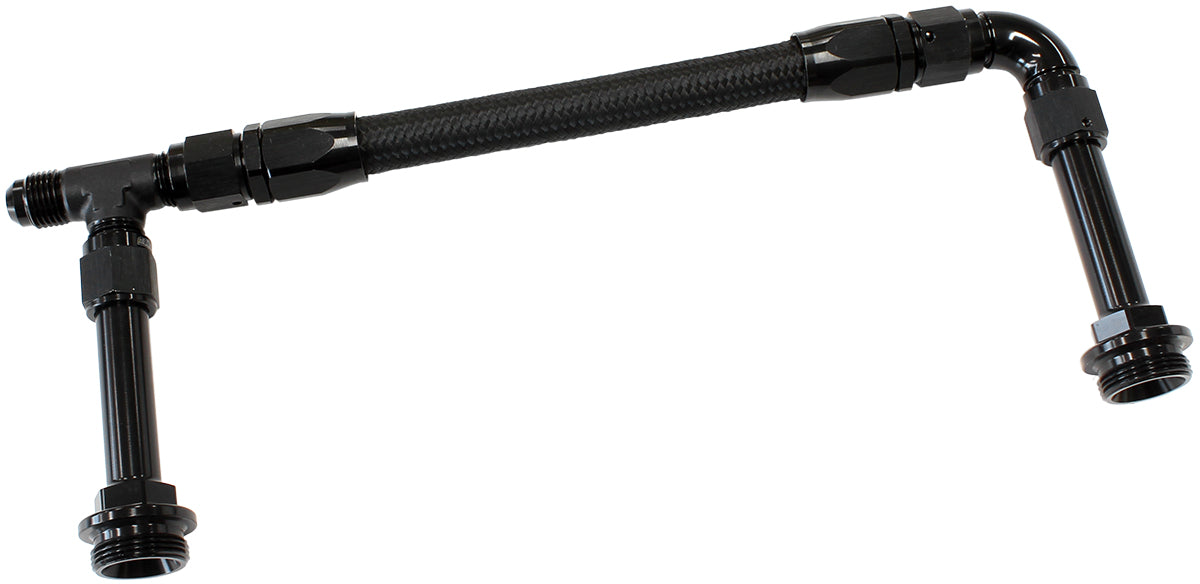 Carburettor Inlet Rail Kit -6AN   Black Finish. Suits Holley Dual Fuel Line With Dual Metering Blocks