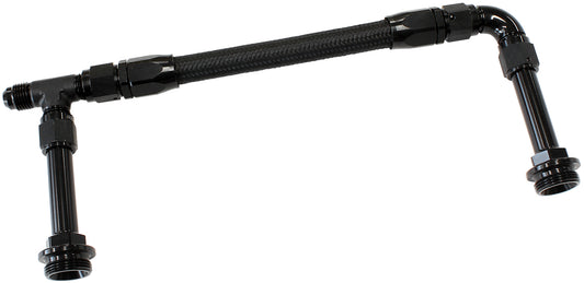 Carburettor Inlet Rail Kit -6AN   Black Finish. Suits Holley Dual Fuel Line With Dual Metering Blocks