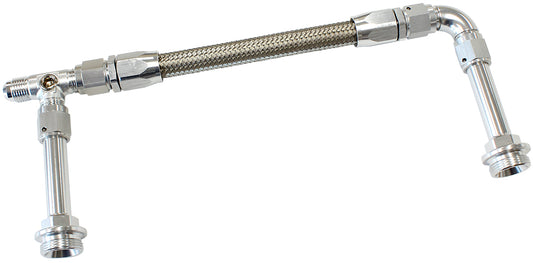 Carburettor Inlet Rail Kit -6AN   Silver Finish. Suits Holley Dual Fuel Line With Dual Metering Blocks