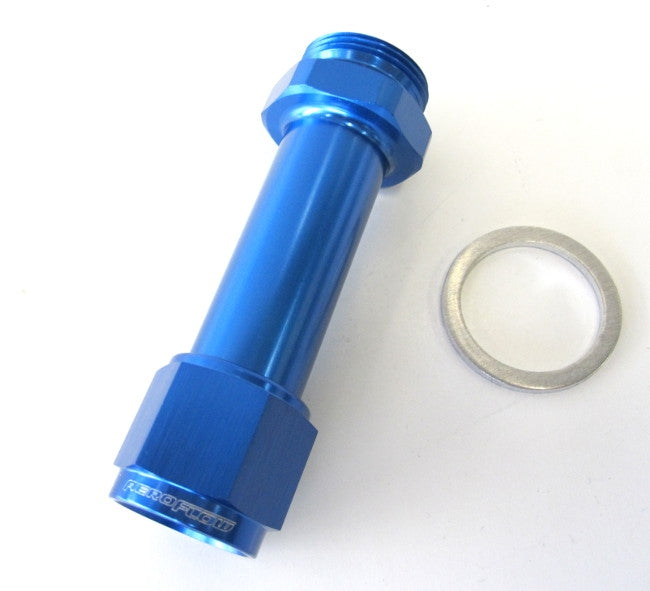Carburettor Adapter - Female -8AN   Blue Finish. Suit Holley
