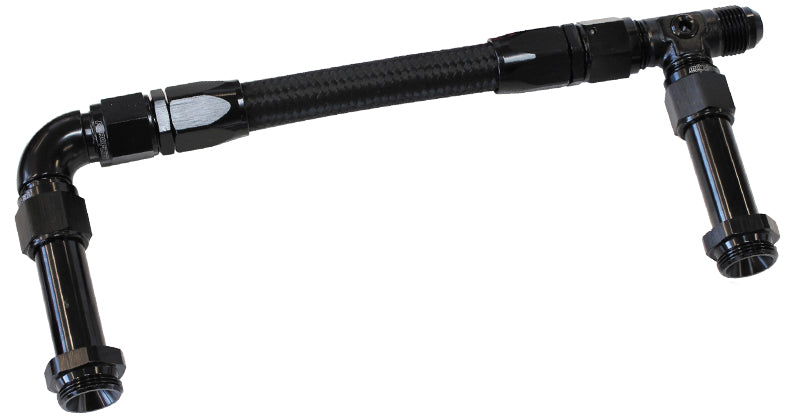 Carburettor Inlet Rail Kit -8AN (241mm) 4150    Black Finish. Suits Holley Dual Fuel Line