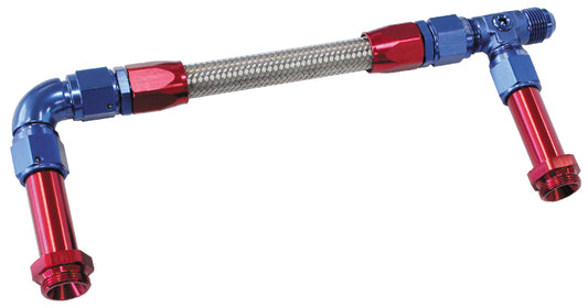 Carburettor Inlet Rail Kit 3310 VAC    Blue Finish. Suits Holley Dual Fuel Line