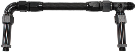 Carburettor Inlet Rail Kit -8AN  Black Finish. Suits Barry Grant/Demon Dual Fuel Line