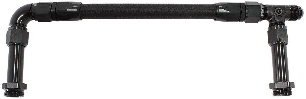 Carburettor Inlet Rail Kit -8AN Dominator   Black Finish. Suits Holley Fuel Line