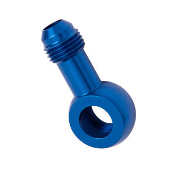 Alloy AN Banjo Fitting 5/8"-20 to -6AN -Blue Finish     Suit Edelbrock Carb Fuel Inlet
