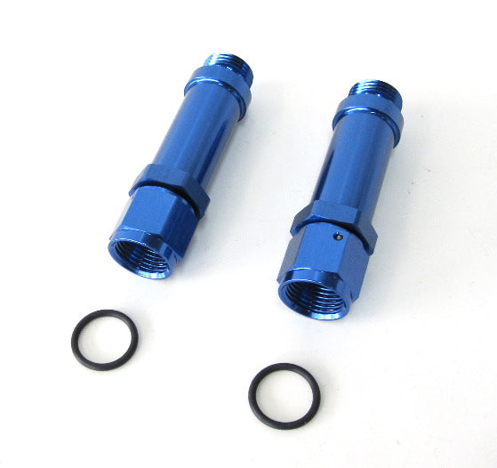 Female Carburettor Inlet Adapter   Holley Ultra HP, -8 AN, Blue Finish, 2 per package