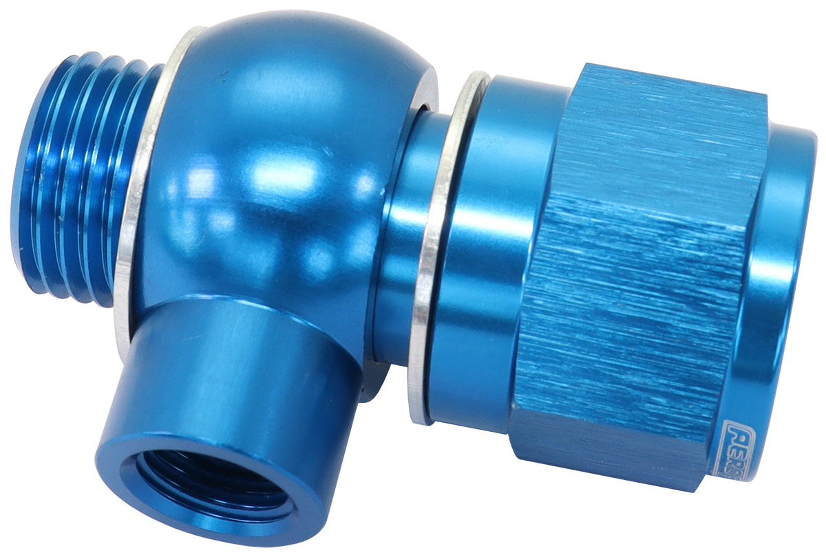 Oil Pressure Adapter   Suit GM LS Series engine, 1/8" NPT port, Blue finish
