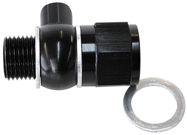 Oil Pressure Adapter   Suit GM LS Series engine, 1/8" NPT port, Black finish