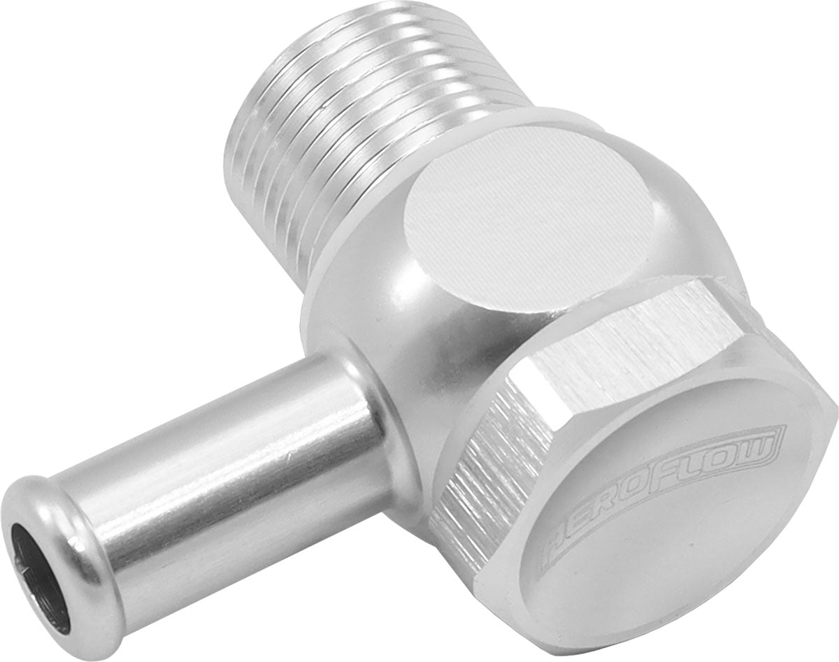 FiTech EFI Fuel Inlet Banjo 5/16" Barb  SIlver Finish. Suits FiTech EFI Throttle Bodies