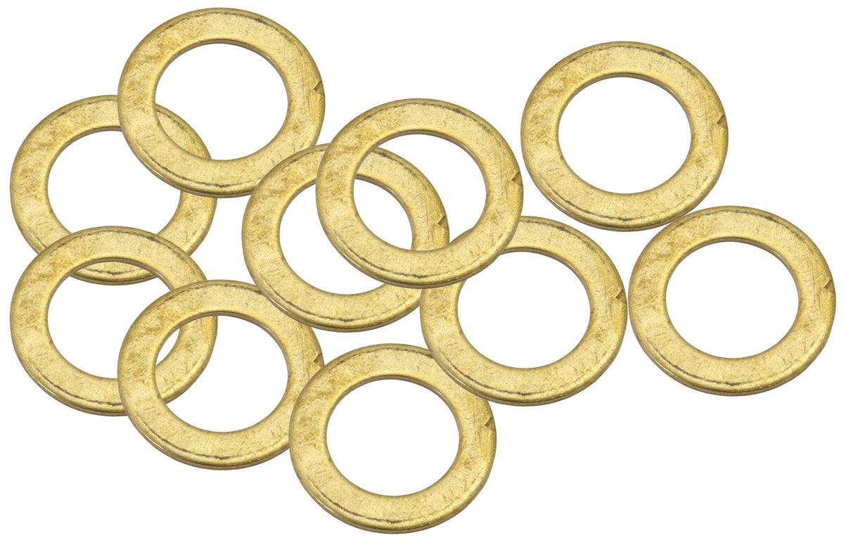 Metric Brass Washers 10mm I.D, 16mm O.D    10 Pack