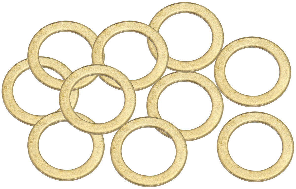 Metric Brass Washers 14mm I.D, 20mm O.D    10 Pack