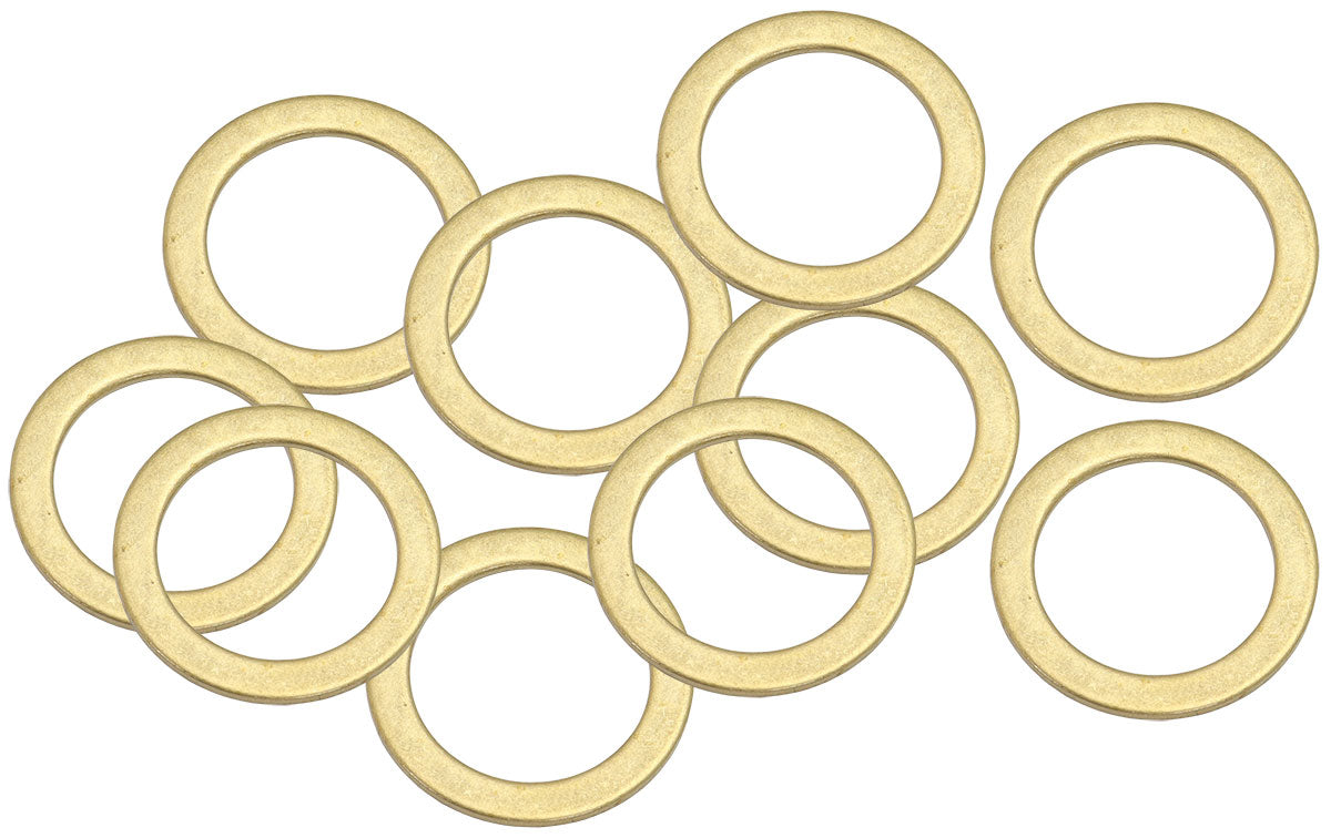 Metric Brass Washers 16mm I.D, 22mm O.D    10 Pack