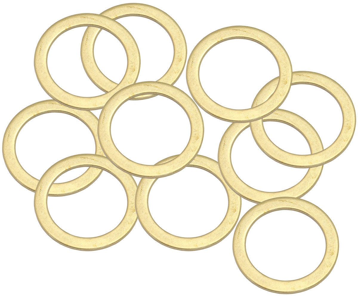 Metric Brass Washers 18mm I.D, 24mm O.D    10 Pack