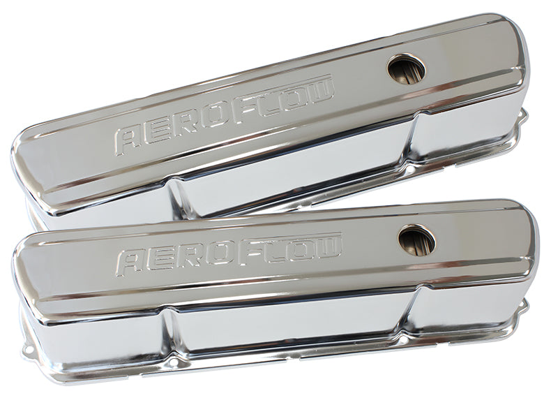 Chrome Steel Valve Covers  Suit Holden 253-308 With Aeroflow Logo
