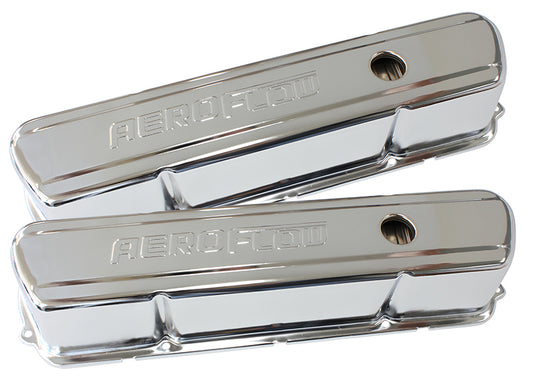 Chrome Steel Valve Covers  Suit Holden 253-308 With Aeroflow Logo
