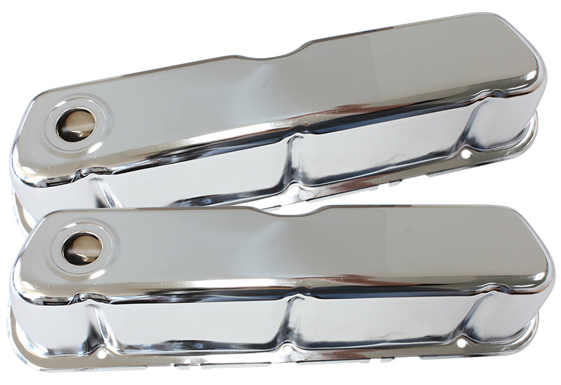 Chrome Steel Valve Covers  Suit Ford 289-302-351 Windsor Without Aeroflow Logo
