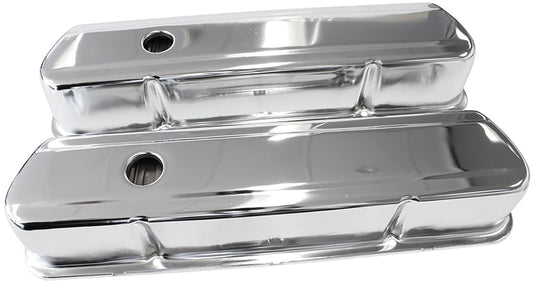 Chrome Steel Valve Covers  Suit Holden 253-308 Without Aeroflow Logo
