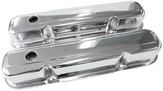 Chrome Steel Valve Covers  Suit SB Chrysler 318-340-360 Without Aeroflow Logo