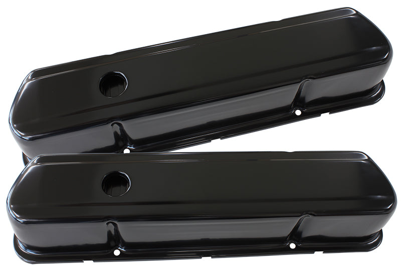 Black Steel Valve Covers  Suit Holden 253-308 Without Aeroflow Logo