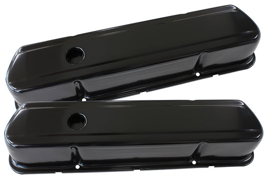 Black Steel Valve Covers  Suit Holden 253-308 Without Aeroflow Logo