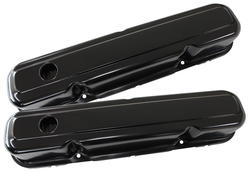 Black Steel Valve Covers  Suit SB Chrysler 318-340-360 Without Aeroflow Logo