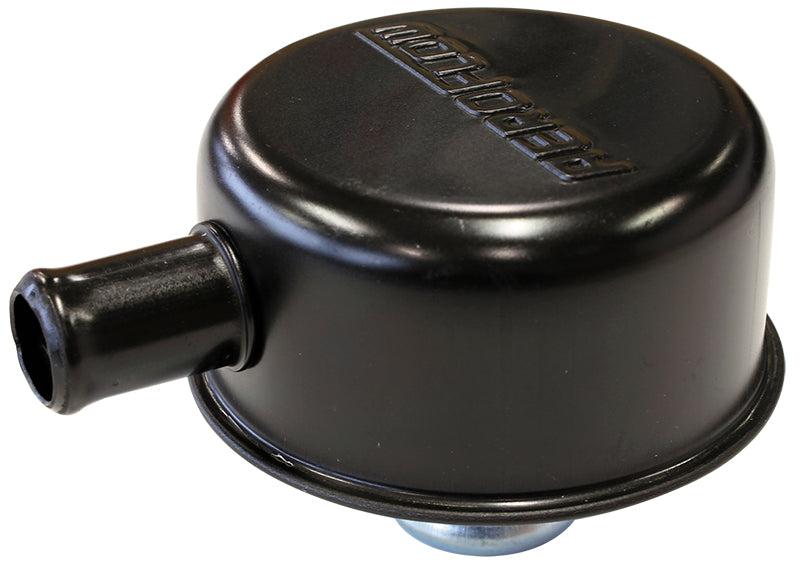 Black Valve cover Breather  Push In, With 5/8" Spout