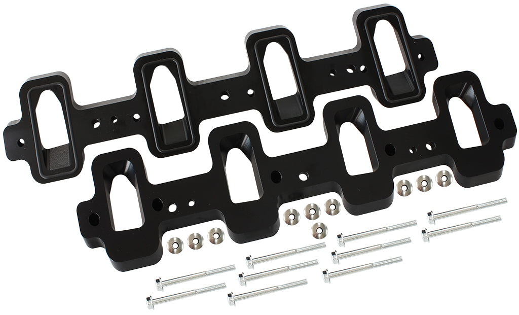 GM LS Rectangle Port to Cathedral Port Aluminium Intake Adapters   Different length intake manifold bolts may be required(not included)