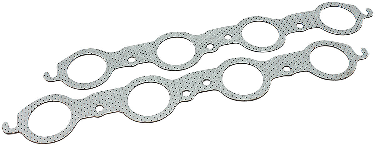 Aeroflow Perforated Steel Exhaust Gasket Set  Suit GM LS 1.90" Round Port