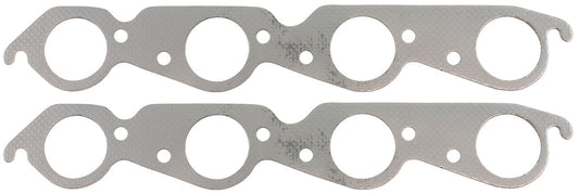 Aeroflow Big Block Chev 454 Perforated Steel Exhaust Gaskets  2.17" x 2.17" Round Port