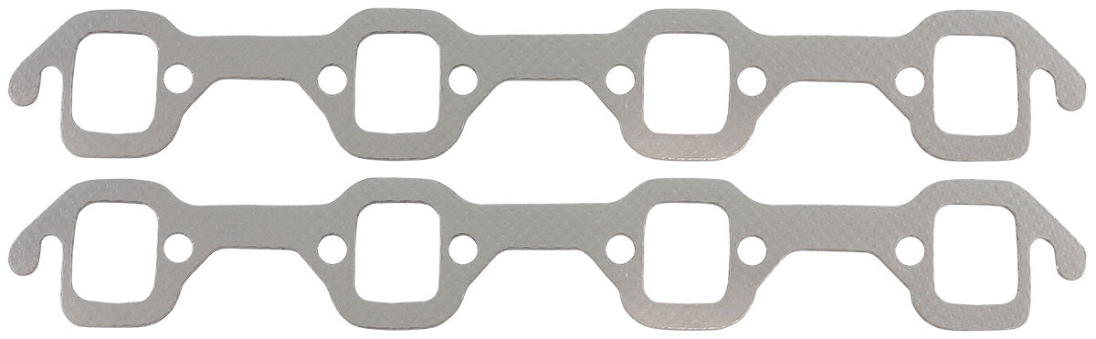 Aeroflow Small Block Ford Windsor Perforated Steel Exhaust Gaskets  1.30" x 1.54" Port