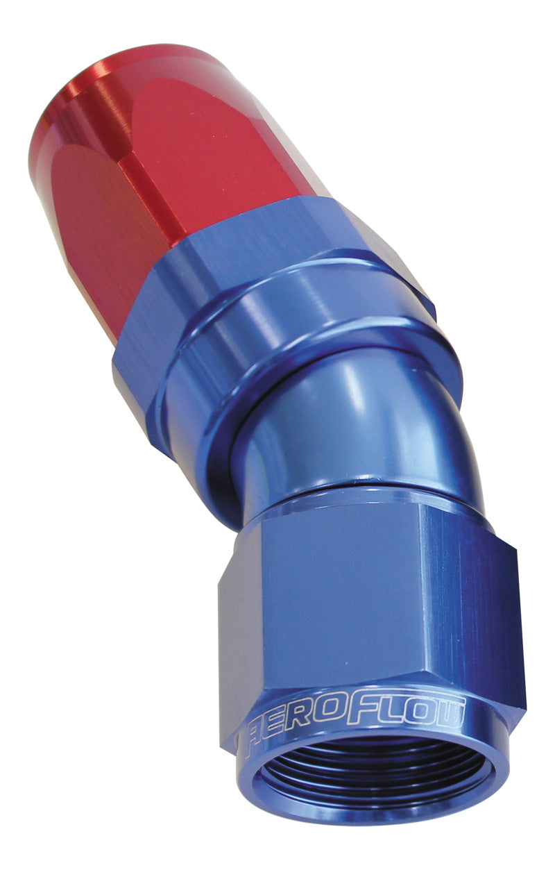 150 Series Taper One-Piece Full Flow Swivel 30Â° Hose End -10AN   Blue/Red Finish. Suit 100 & 450 Series Hose