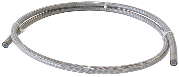 Aeroflow 200 Series PTFE (Teflon®) Stainless Steel Coated Braided Hose, Clear, -3AN  1 Metre Length