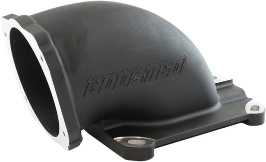 Cast EFI Throttle Body Elbow - Black Finish  Suit 4150 / 4500 Flanges & GM LS 4 Bolt Throttle Body