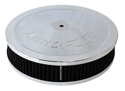 Chrome Air Filter Assembly   9" x 2", 5-1/8" neck, black washable cotton element