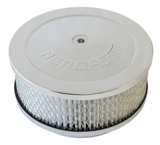 Chrome Air Filter Assembly    6-3/8" x 2-1/2", 5-1/8" neck, paper element