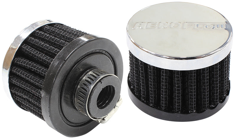 Chrome Clamp On Breather   2" (50.8mm) O.D. x 1-1/2" (38mm) High, 1/2" (12.7mm) Flange Inside Diameter