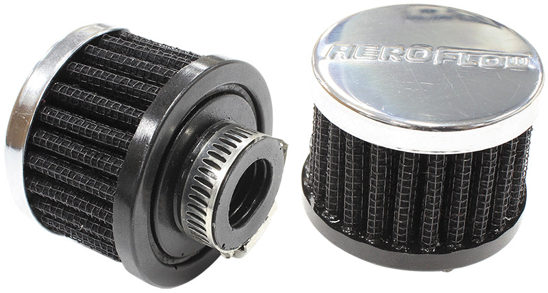 Chrome Clamp On Breather   2" (50.8mm) O.D. x 1-1/2" (38mm) High, 5/8" (15.9mm) Flange Inside Diameter