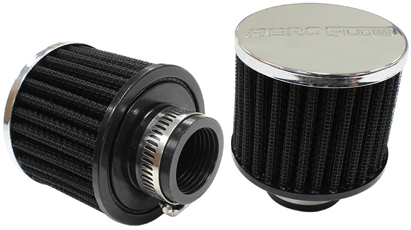 Chrome Clamp On Breather   3" (76.2mm) O.D. x 2-1/2" (63.5mm) High, 1-1/4" (31.75mm) Flange Inside Diameter