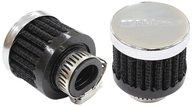 Chrome Clamp On Breather   1-3/8" (34mm) O.D. x 1-1/8" (28.5mm) High, 9/16" (14.2mm) Flange Inside Diameter