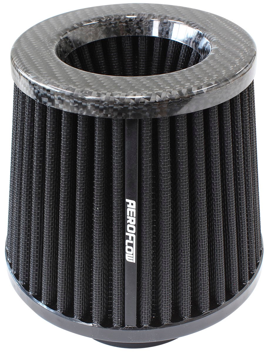 Universal 3" (76mm) Clamp-On Carbon Fibre Inverted Tapered Pod Filter   5" (127mm) High x 6" (153mm) Base O.D x 5-1/4" (133mm) Top O.D