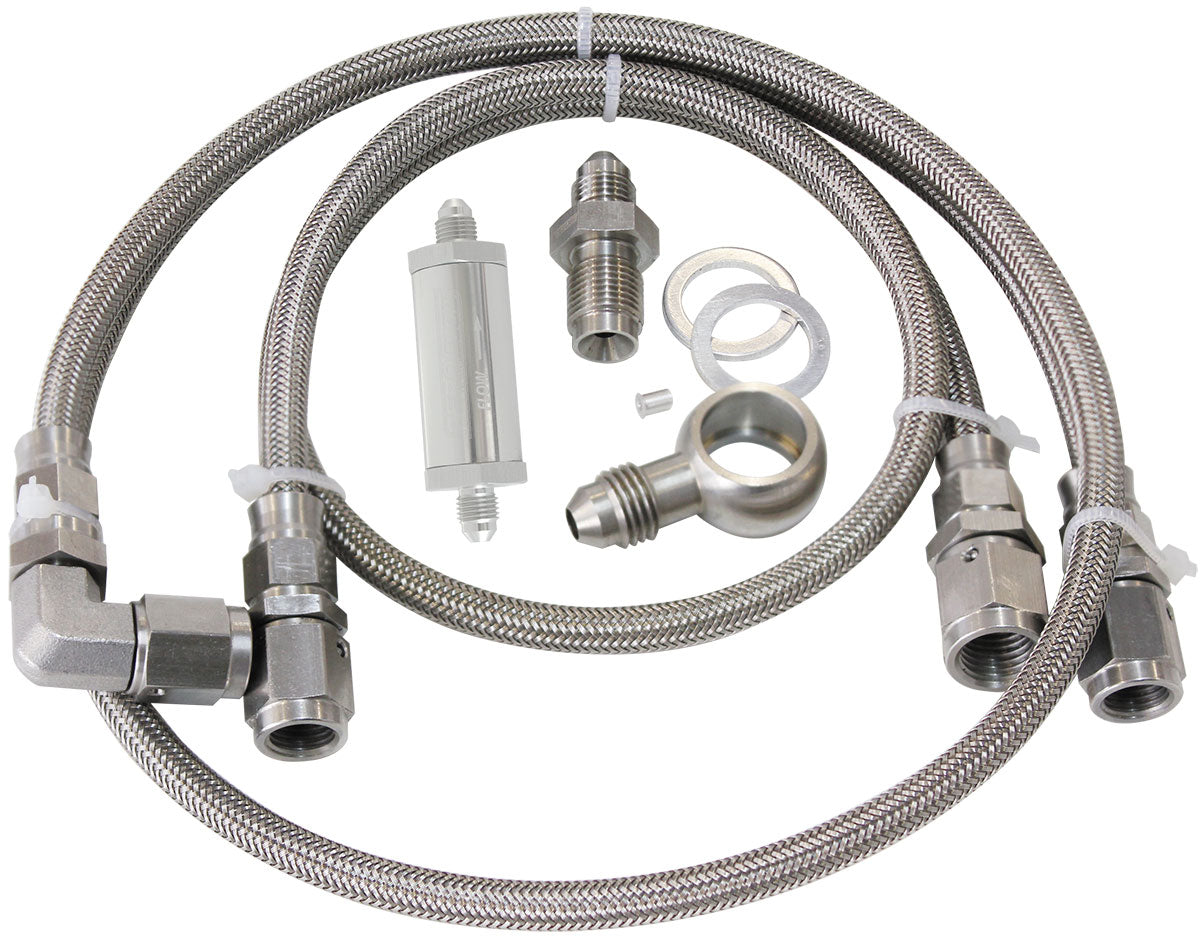 Aeroflow Turbo Oil Feed Line Kit   Suit Ford BA-BF XR6, Includes 30 Micron Oil Filter